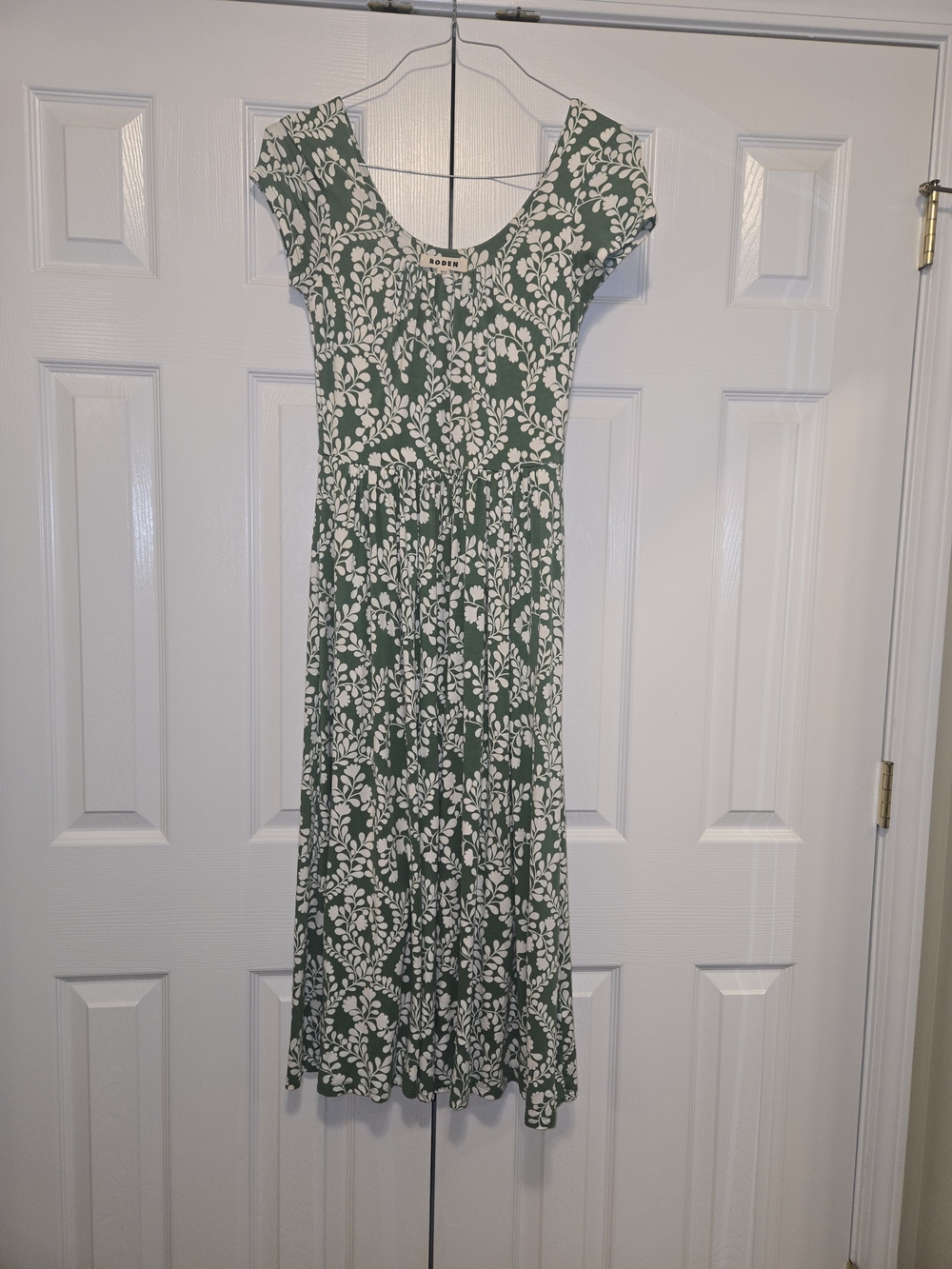 Boden Green and White Floral Maxi Dress